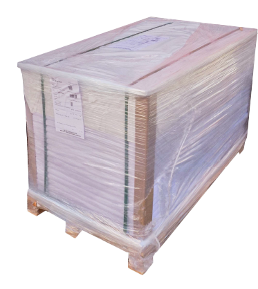 Pallet of White Adhesive Cardboard AP904